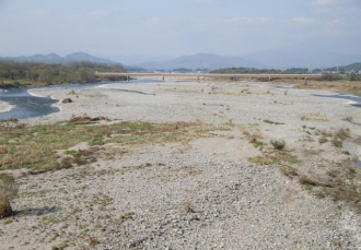 鬼怒川のれき河原の写真