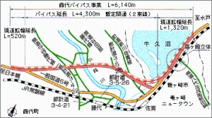 藤代バイパス地図