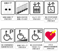 バリアフリー施設のピクトグラム