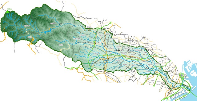 多摩川流域図