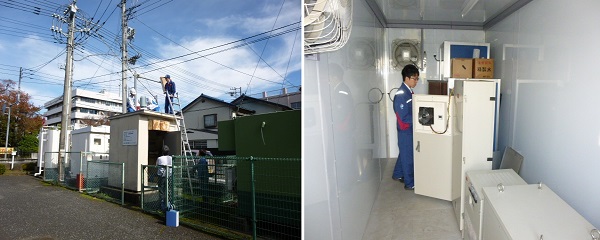 「飯能雨量観測所」の確認　　　　　　　　　　　　　「菅間水位流量観測所」の局舎内確認