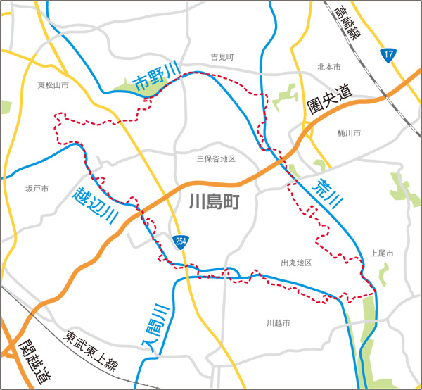 川島町の地図