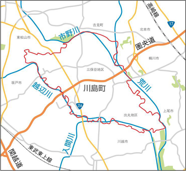 川島町の地図