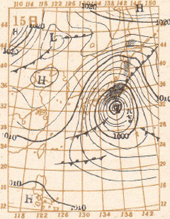 昭和22年9月15日の天気図（気象庁）