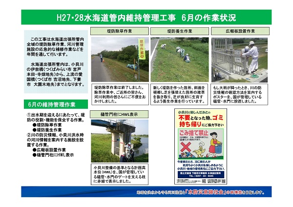 H27･28水海道管内維持管理工事6月末現在