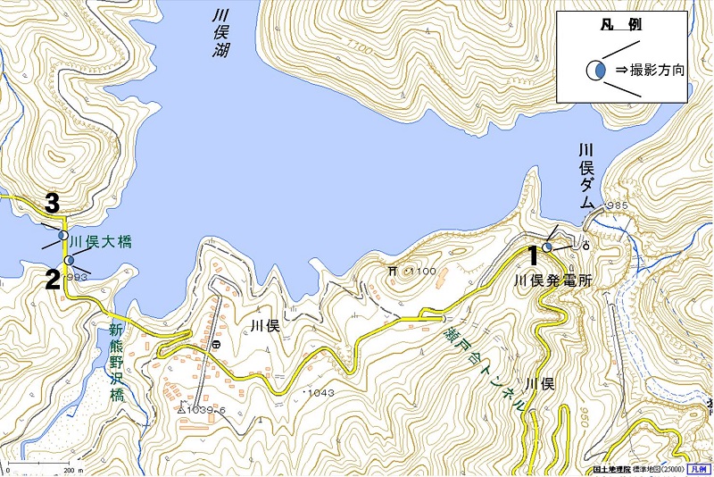 冬の川俣ダム　撮影ポイント