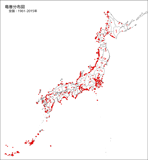 竜巻分布図