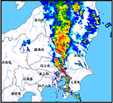 9月9日 20:00時点　雨量レーダ図