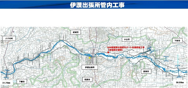 伊讃出張所管内工事進捗状況図