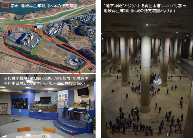 首都圏外郭放水路（庄和排水機場／龍Q館）都市・地域再生等利用区域