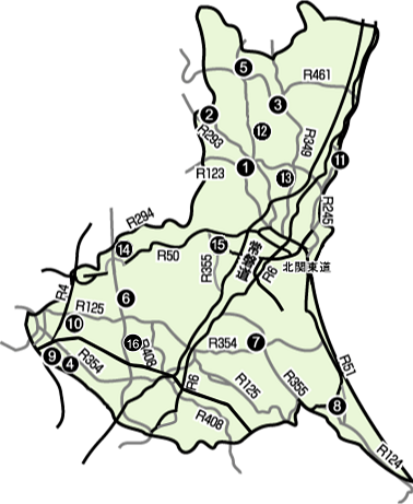 茨城県の地図