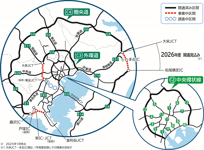 3環状道路の開通状況