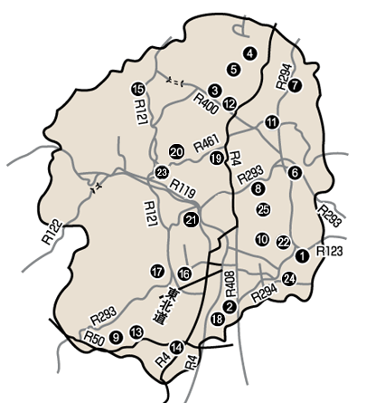 栃木県の地図