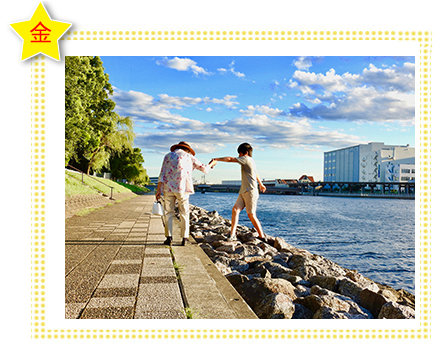 おばあちゃんとこども　～京浜運河～　　東京都　都立工芸高等学校1年　井沢　賢人