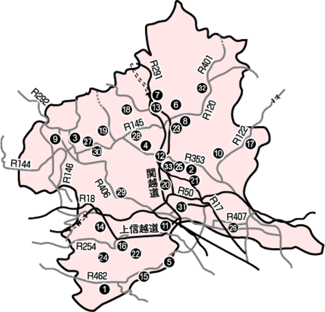 群馬県の地図