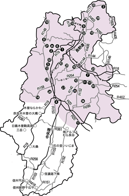 長野県の地図