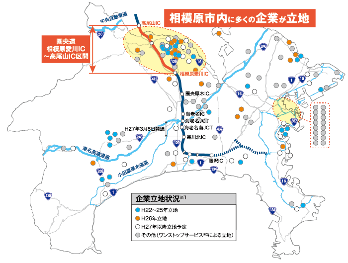 神奈川県内の企業立地の状況