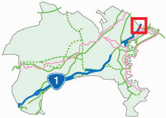 川崎国道1号沿道環境整備位置図