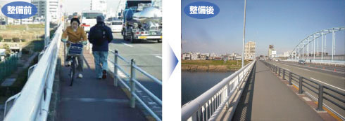 歩道整備(R1多摩川歩道拡幅)
