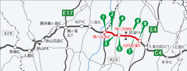 桶川北本IC～白岡菖蒲IC区間