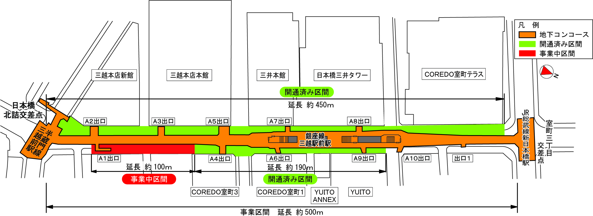 地下歩道整備状況平面図