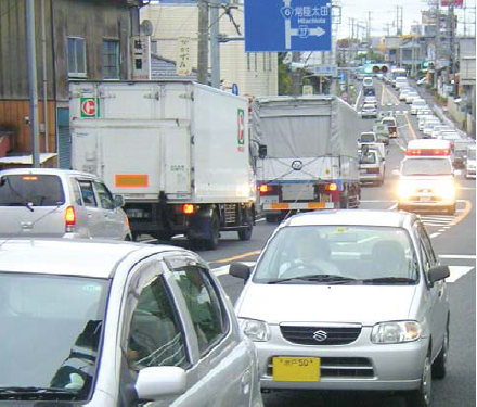 [3]日立市内の交通状況（成沢小入口交差点付近）