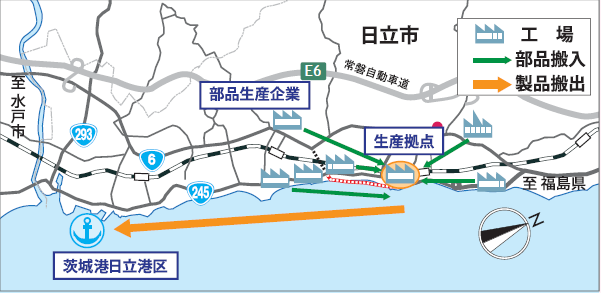 日立バイパスから茨城港日立港区