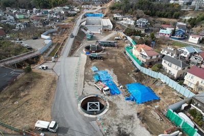 （3）八王子市大船寺田地区の橋脚工事状況（令和6年1月撮影）