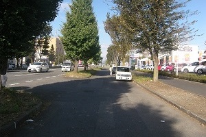 自転車道整備前（富士見地区）