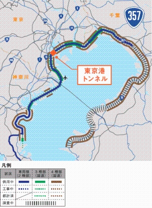東京港トンネル広域図