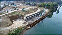 那珂川魚類迷入試験施設工事風景