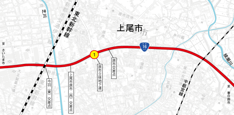 一般国道16号 上尾市原市地区