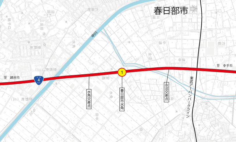 一般国道4号 春日部市水角地区