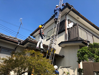 ブルーシートの作業状況(木更津市)