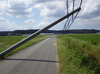 【電柱倒壊の状況(木更津市内)】