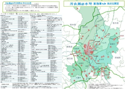 渡良瀬遊水地エコネット拠点100選パンフレット（裏）