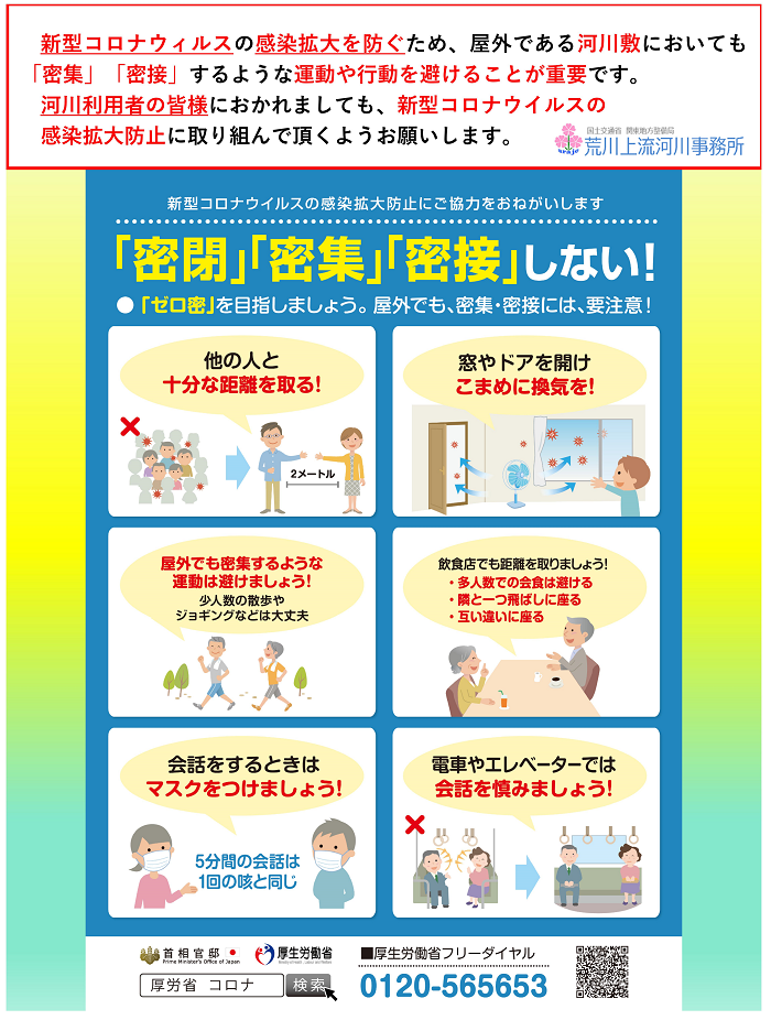 新型コロナウイルス感染拡大防止に向けた河川敷等の利用について 荒川上流河川事務所 国土交通省 関東地方整備局