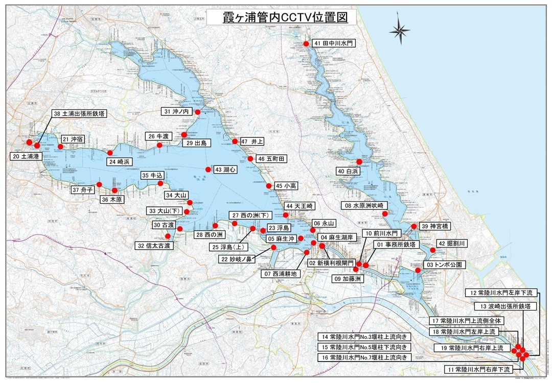 霞ヶ浦リアルタイム映像配置図