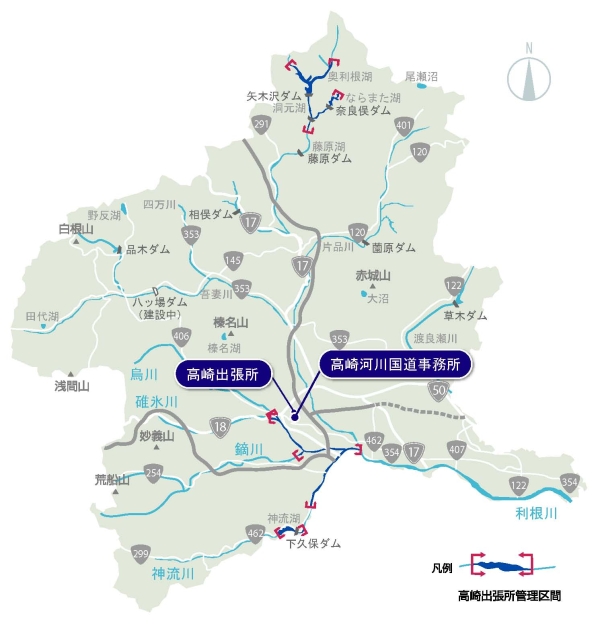 図 7　高崎河川国道事務所の管理区間