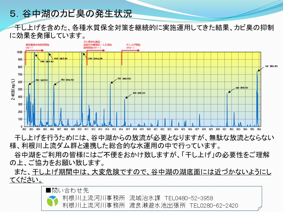 ５．谷中湖のカビ集発生状況