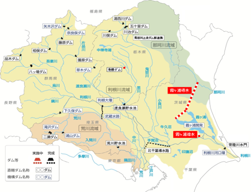 霞ケ浦導水事業の位置