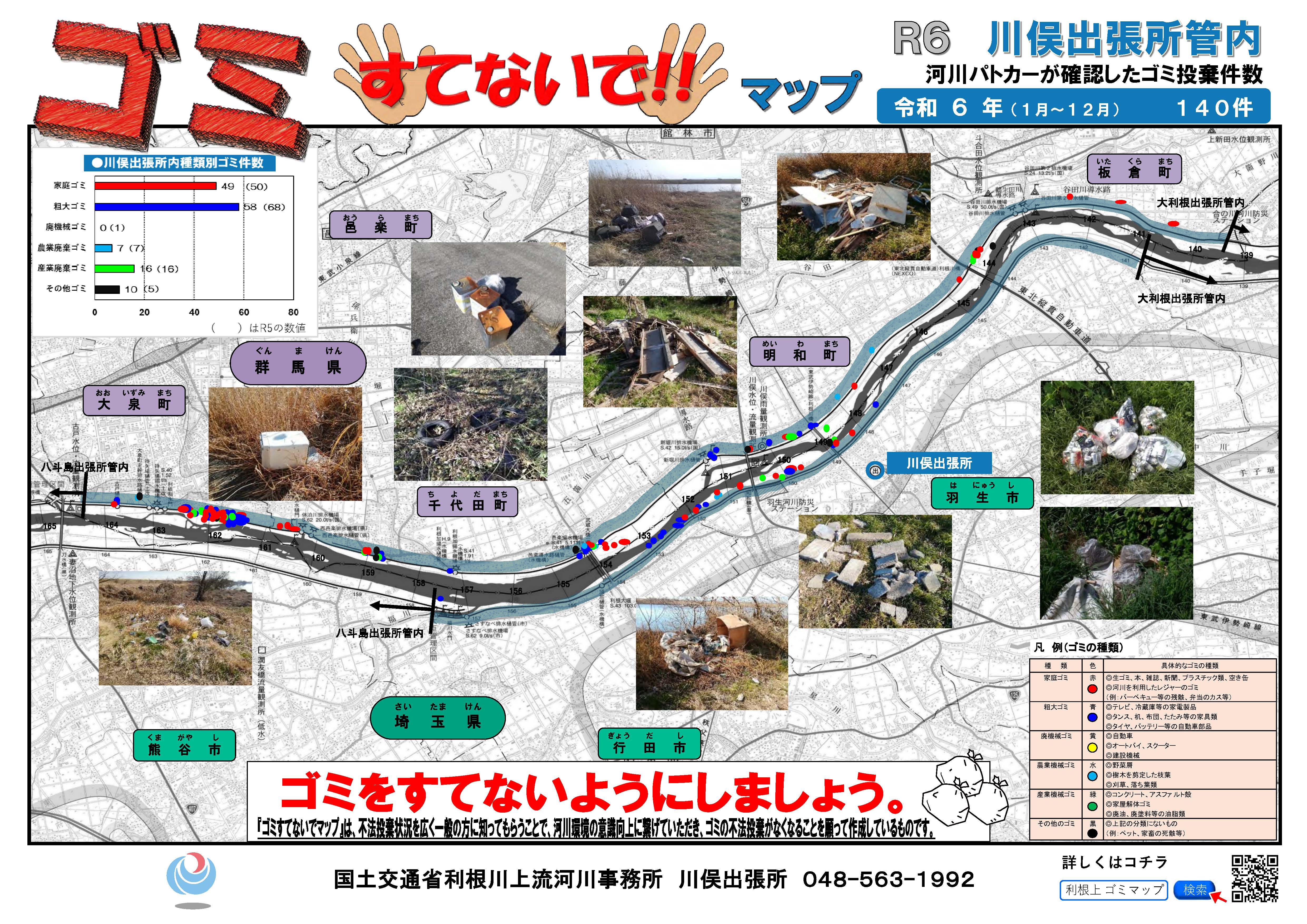 川俣出張所管内ゴミすてないでマップ