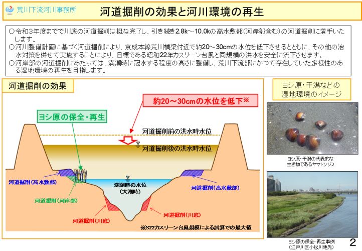 河道掘削の効果と河川環境の再生