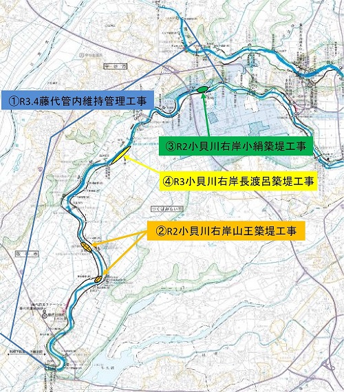 藤代出張所管内工事進捗状況図