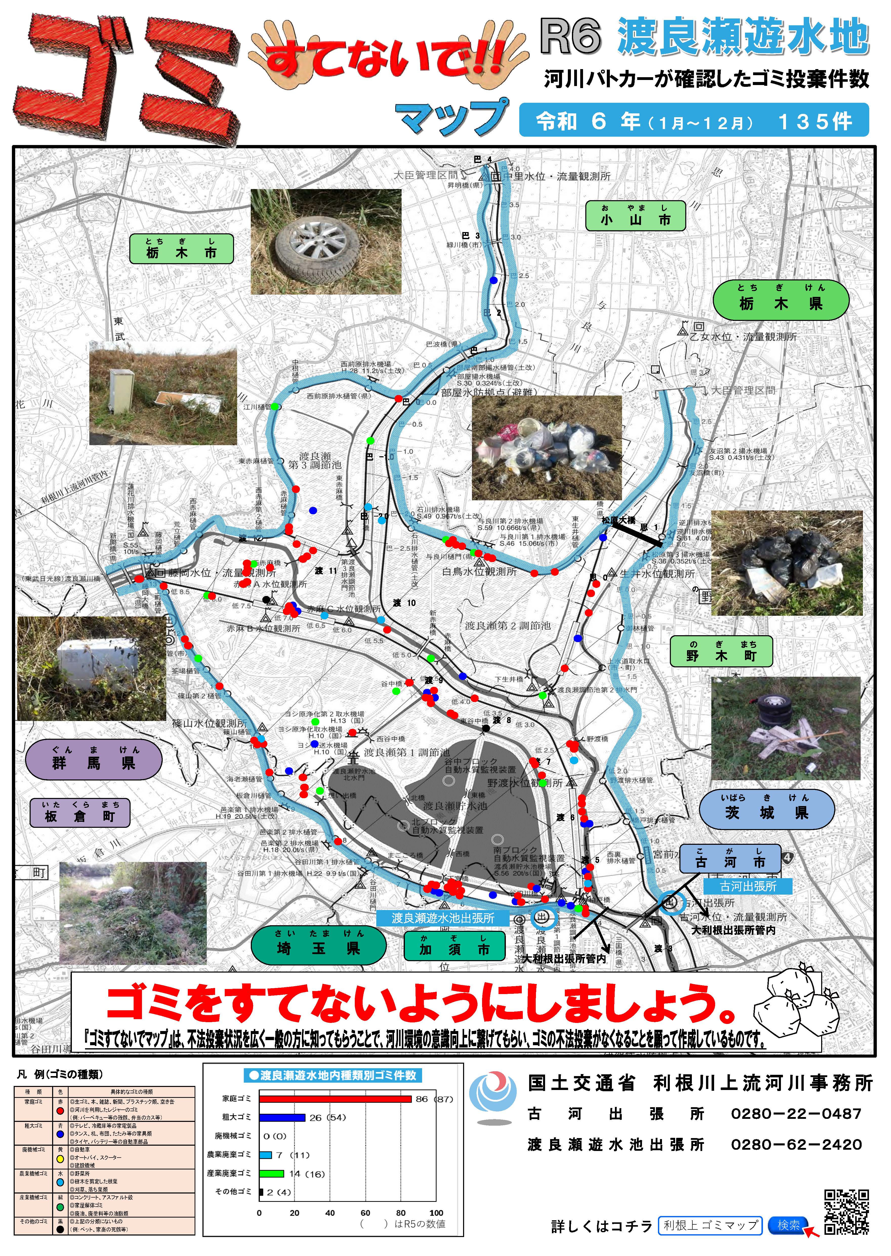 渡良瀬遊水地ゴミすてないでマップ