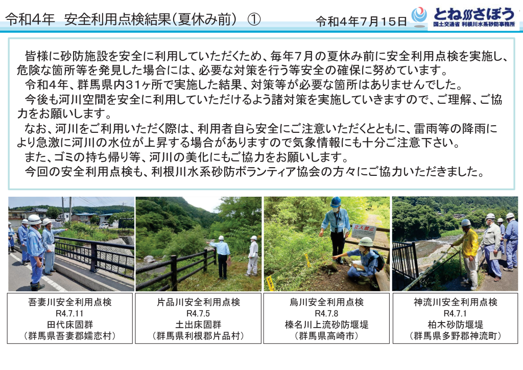 安全利用点検結果１