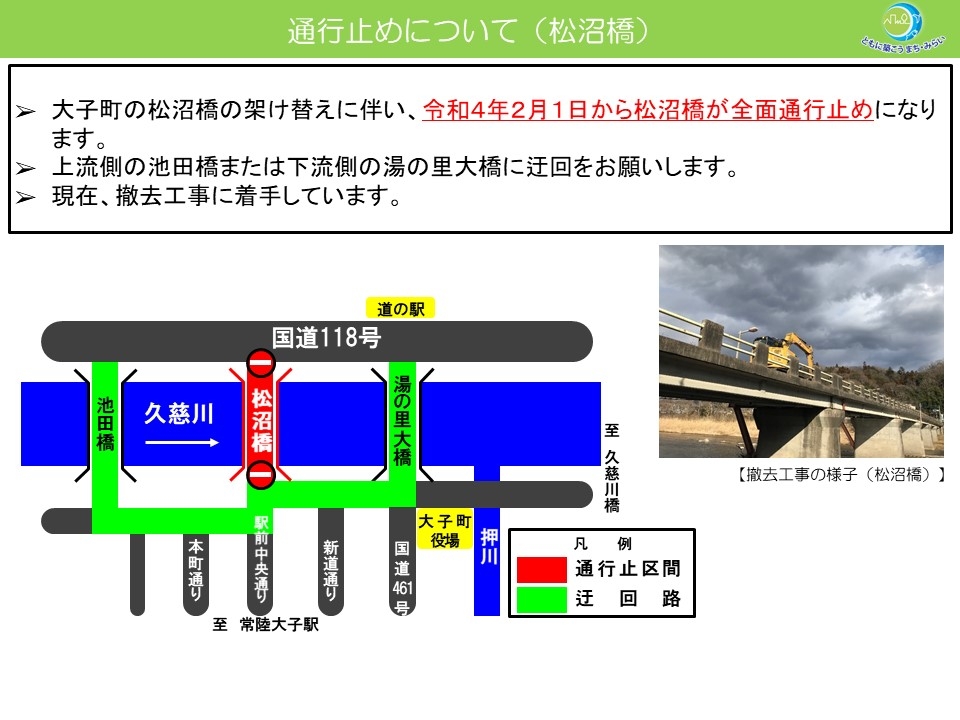 松沼橋の通行止めについて