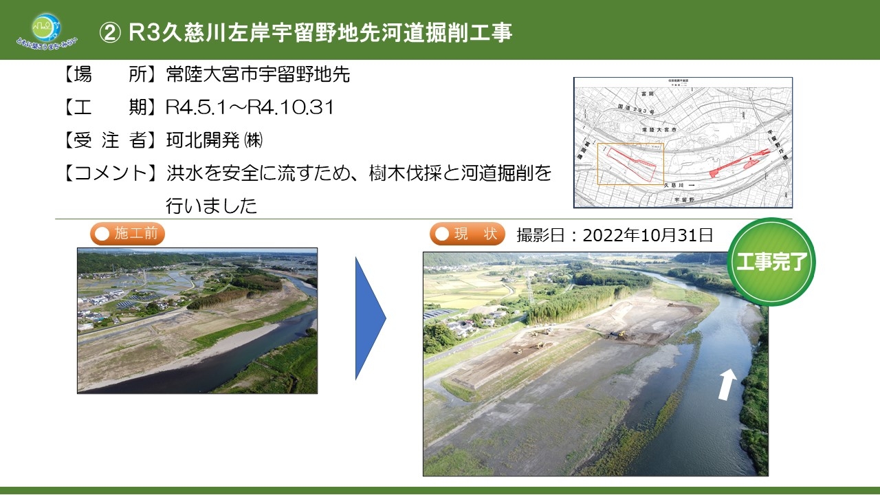 R３久慈川左岸宇留野地先河道掘削工事