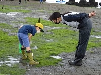 自然に親しむ　若手技術者と小学生