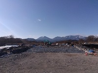 魚道工と日光連山